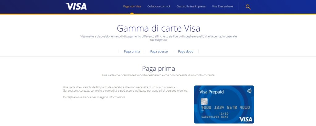 Visa Gamma di Carte