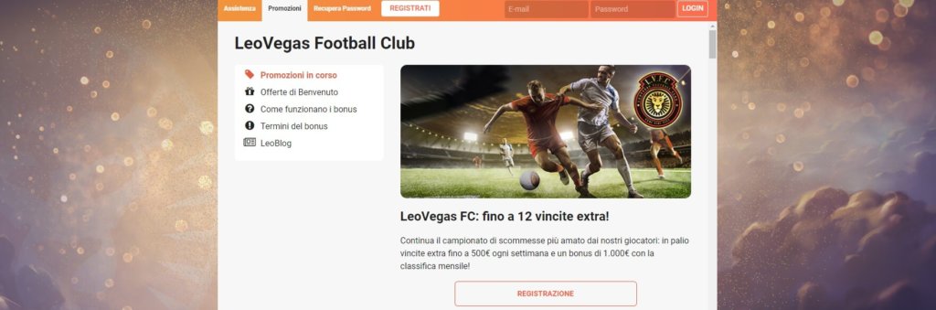 Riparte LeoVegas FC con vincite settimanali fino a 500€!