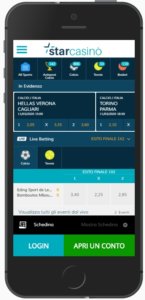 StarCasino Scommesse Sportive App. MOBILE