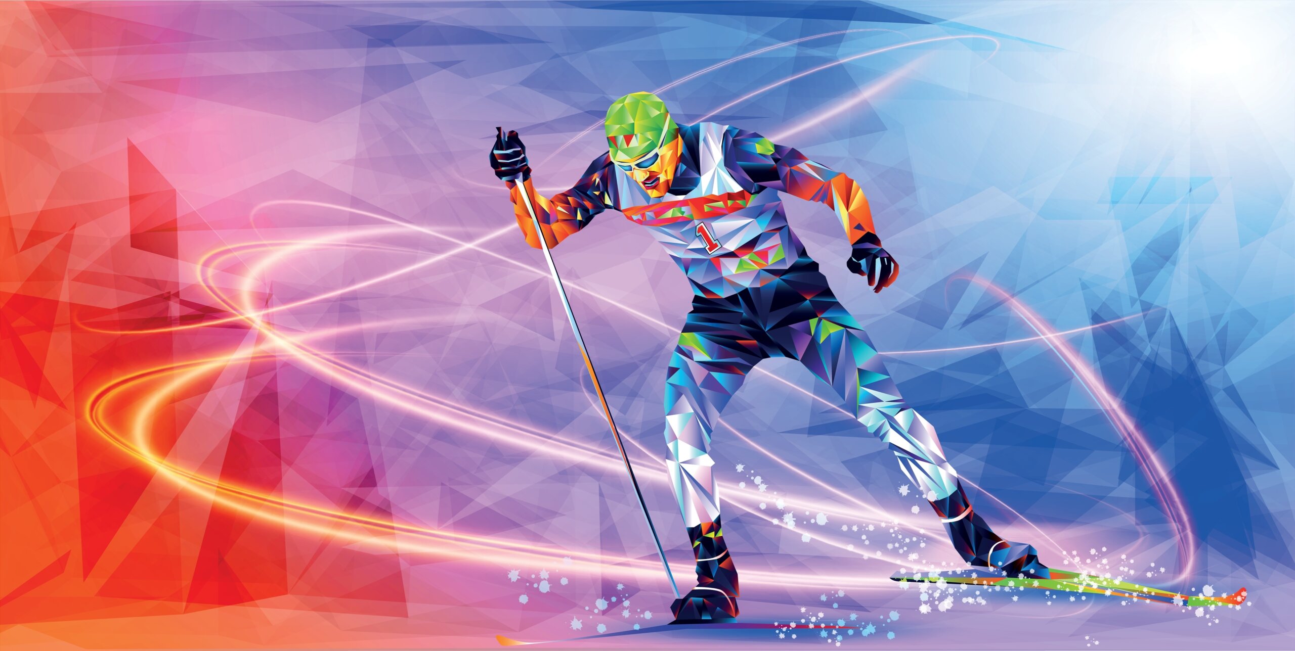 Olympic,Games,Beijing,2022.the,Polygonal,Colourful,Triangles,Figure,Of,A