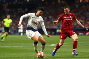 Son,Heung min,Of,Tottenham,Hotspur,And,Andrew,Robertson,Of,Liverpool