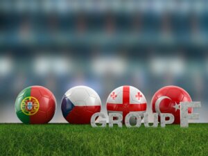 Football,Balls,With,Flags,Of,Euro,2024,Group,F,Teams